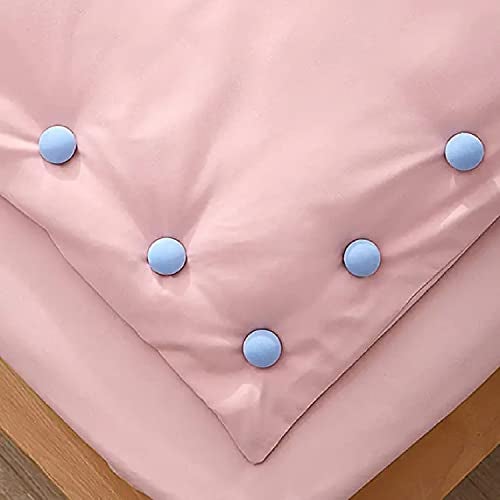 HEXONIQ® Quilt Fixing Clips, Bedroom Duvet Cover Clips, Mushroom Round Pins with Buttons, Blue, Pack of 12 - Image 3