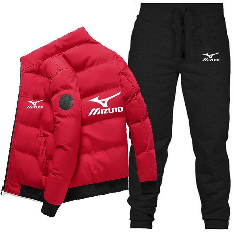 Winter New Fashion Warm Printed Cotton-Padded Jacket Trousers Suit Men'S Stand Collar Cotton-Padded Jacket Suit - Image 5