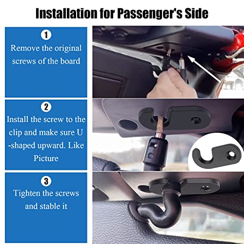 PEATOVIE Sun Visor Repair Kit Upgrade Aluminum Upgrade Compatible for 2018-2022 Wrangler JK Gladiator (2 Pack)-Small - Image 4