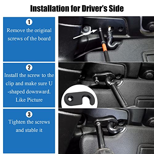 PEATOVIE Sun Visor Repair Kit Upgrade Aluminum Upgrade Compatible for 2018-2022 Wrangler JK Gladiator (2 Pack)-Small - Image 3