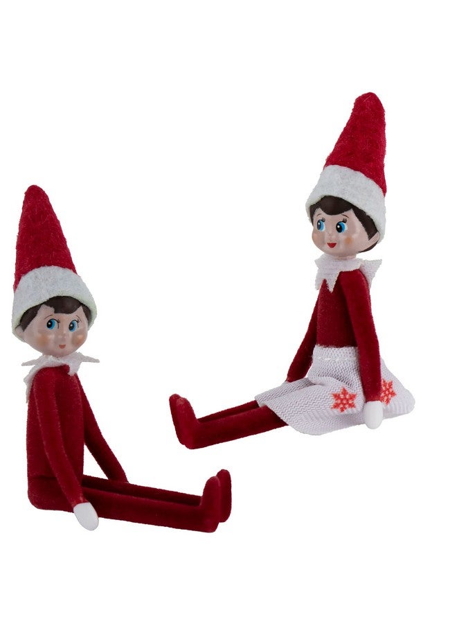 Worlds Smallest World's Smallest Elf on The Shelf Bundle Set of 2 Boy and Girl Light Tone - 4 Inches Tall! - Image 1