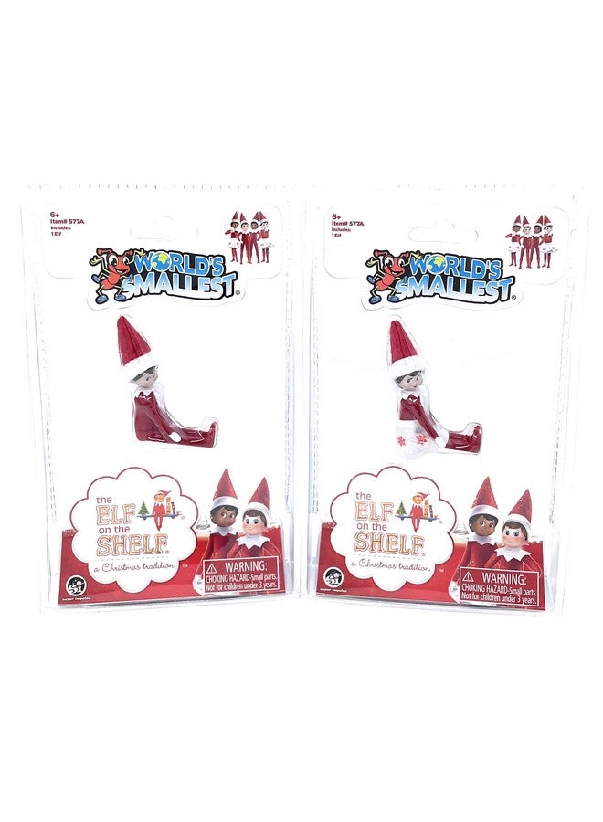 Worlds Smallest World's Smallest Elf on The Shelf Bundle Set of 2 Boy and Girl Light Tone - 4 Inches Tall! - Image 2