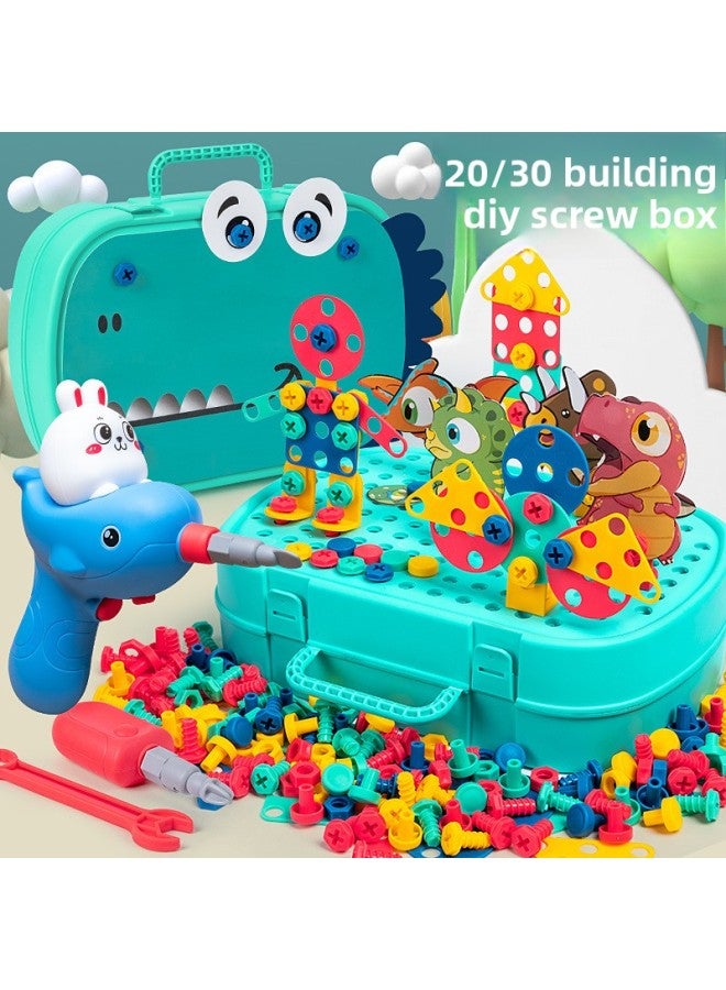 Children Screw Screw Assembly Disassembly Assembly Toolbox Electric Drill Baby Hands-on Toy Boy 3 Years Old 6-Color:Thickened [astronaut] Toolbox-Specifications:489-piece Set [electric Drill + Screwdriver + Rechargeable Battery]  - Image 2