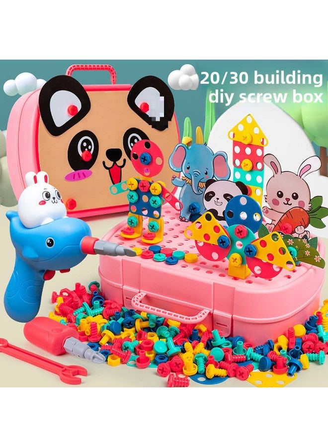 Children Screw Screw Assembly Disassembly Assembly Toolbox Electric Drill Baby Hands-on Toy Boy 3 Years Old 6-Color:Thickened [astronaut] Toolbox-Specifications:489-piece Set [electric Drill + Screwdriver + Rechargeable Battery]  - Image 4