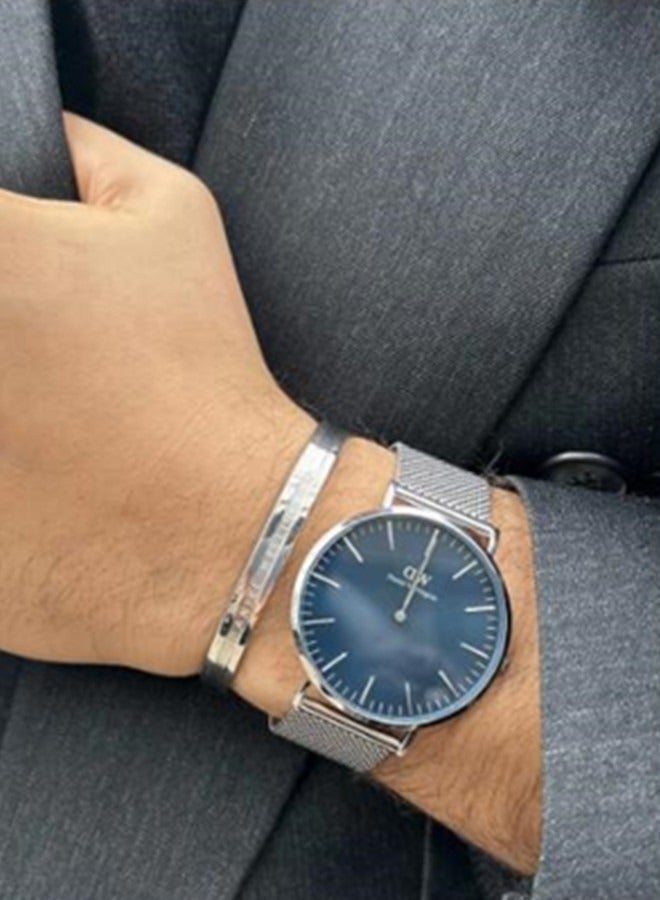 DW Home men's and women's stainless steel silver bracelet - Image 3