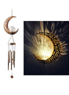 RATSAW Wind Chimes Solar Lights Gifts for Mom  Moon Garden Ornaments Outdoor 41 inch Large Metal Solar Powered Balcony Decor Memorial Gifts Mother Day Gfits  - Image 1