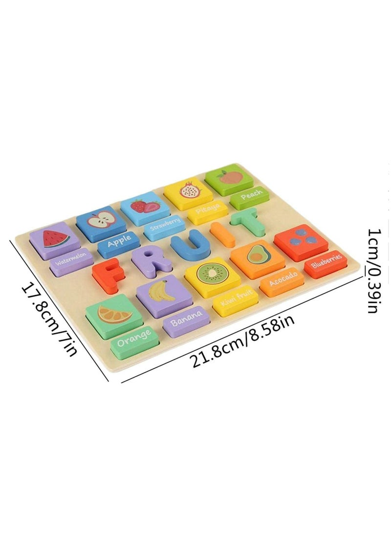 Wooden Puzzles - Wood Letter Shape Jigsaw,3D Montessori Puzzle Early Educational Matching Game Chunky Jigsaw Toy Gift for Preschool Years Old Boys Girls Shakven - Image 4