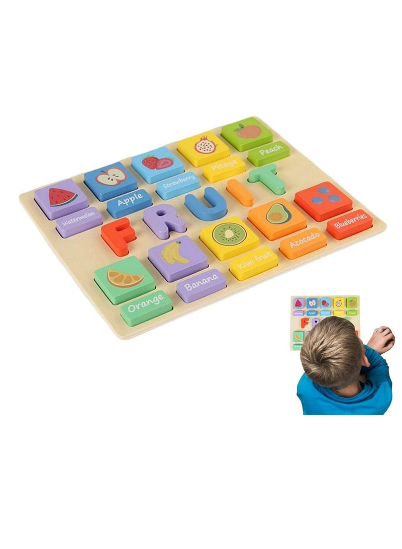 Wooden Puzzles - Wood Letter Shape Jigsaw,3D Montessori Puzzle Early Educational Matching Game Chunky Jigsaw Toy Gift for Preschool Years Old Boys Girls Shakven - Image 5