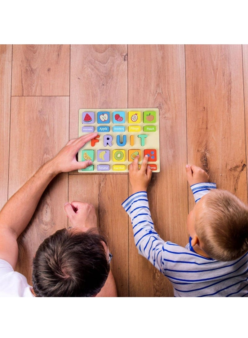 Wooden Puzzles - Wood Letter Shape Jigsaw,3D Montessori Puzzle Early Educational Matching Game Chunky Jigsaw Toy Gift for Preschool Years Old Boys Girls Shakven - Image 2