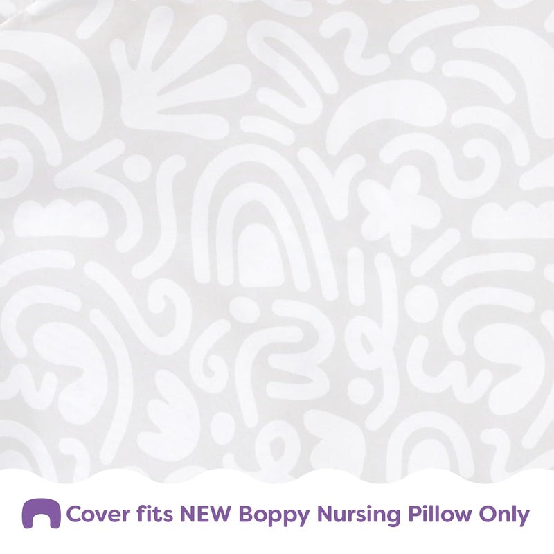 Boppy Nursing Pillow Cover  Soft Hypoallergenic Washable Microfiber Bottle  Breastfeeding Pillow Covers Redesigned Feeding Pillow Sold Separately  Cream Retro Squiggles - Image 4