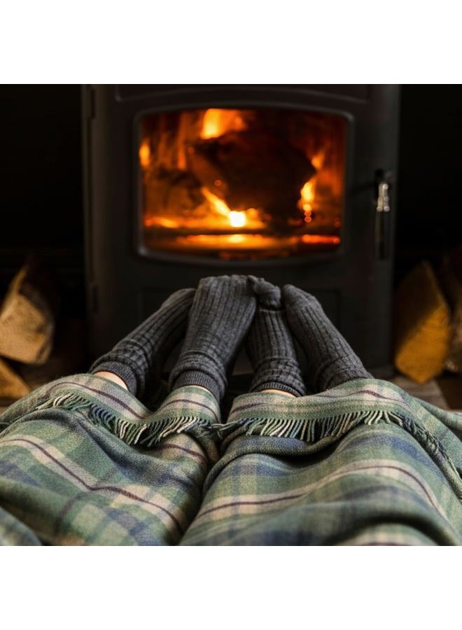 Biddy Murphy Genuine Irish, 100% Wool Throw & Toss Blanket, Traditional Plaid Print, Soft Warm Heirloom Quality Lambswool, Imported from Ireland, 54" x 72" Inches, Green/Camel/Burgundy - Image 5