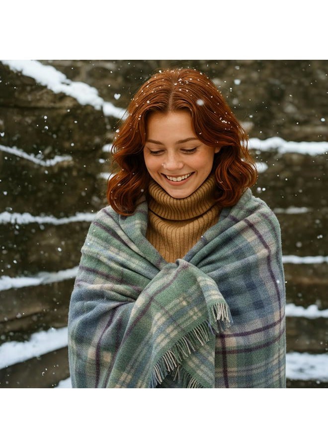 Biddy Murphy Genuine Irish, 100% Wool Throw & Toss Blanket, Traditional Plaid Print, Soft Warm Heirloom Quality Lambswool, Imported from Ireland, 54" x 72" Inches, Green/Camel/Burgundy - Image 4