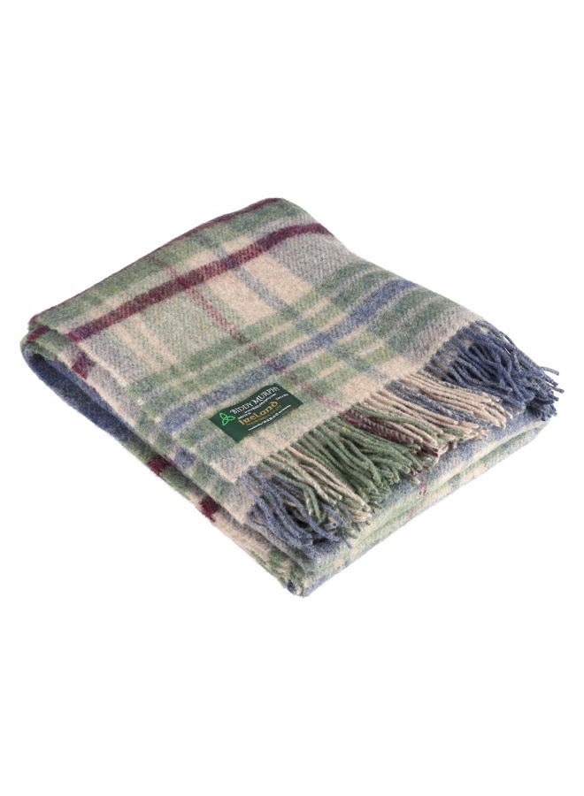 Biddy Murphy Genuine Irish, 100% Wool Throw & Toss Blanket, Traditional Plaid Print, Soft Warm Heirloom Quality Lambswool, Imported from Ireland, 54" x 72" Inches, Green/Camel/Burgundy - Image 3