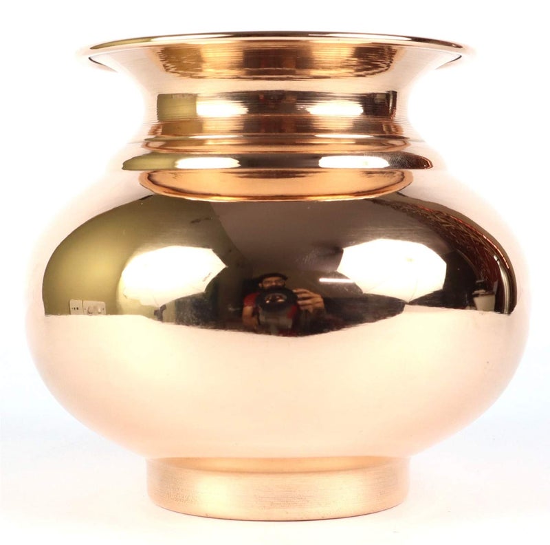 ASHIRWAD Pure Copper Lota Kalash Gadvi for Pooja Hindu Prayer Kalash Arti Puja Pot for New Home 10 L