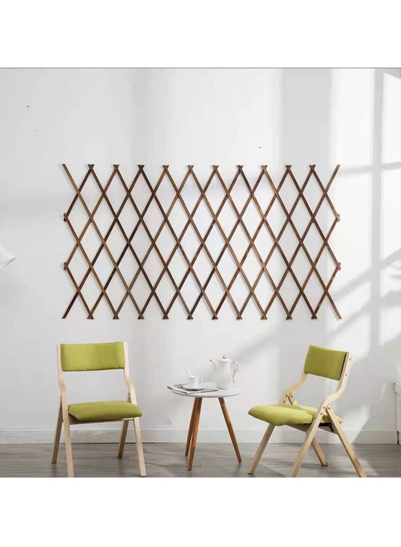LINGWEI Wooden Expendable Garden Fence Wooden Trellis Fence Portable Wood Wicker Expandable Wicker Fence For Home Hanging Wooden Plant Trellis Frame - Image 4