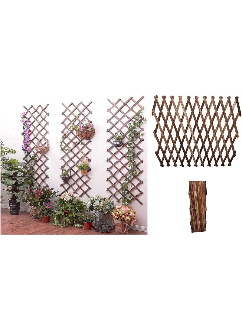 LINGWEI Wooden Expendable Garden Fence Wooden Trellis Fence Portable Wood Wicker Expandable Wicker Fence For Home Hanging Wooden Plant Trellis Frame - Image 5