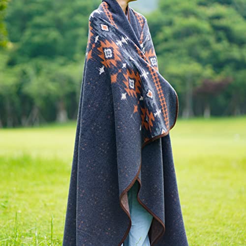 ACUSHLA Merino Wool Blanket - Warm Thick Washable Large Bed Couch Outdoor Camping Sleeping Throw Blanket All Weather Myers Gray 79x63 - Image 5