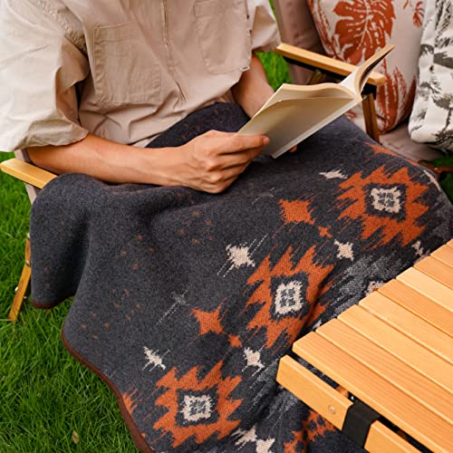 ACUSHLA Merino Wool Blanket - Warm Thick Washable Large Bed Couch Outdoor Camping Sleeping Throw Blanket All Weather Myers Gray 79x63 - Image 3