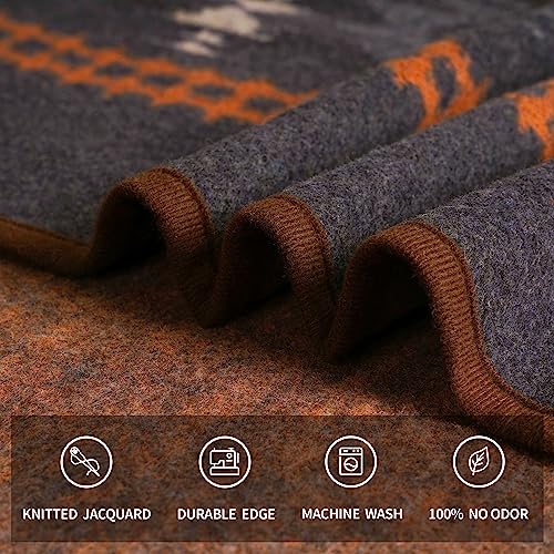 ACUSHLA Merino Wool Blanket - Warm Thick Washable Large Bed Couch Outdoor Camping Sleeping Throw Blanket All Weather Myers Gray 79x63 - Image 4
