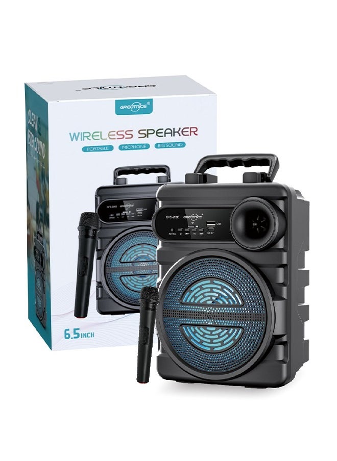 GREATNICE - Portable Bluetooth Speaker, Wireless Speaker with Mic, Bass Speaker Support USB Charging/TF Card/FM Radio/RGB Light for Outdoor, Home, Beach, Travelling - Image 1