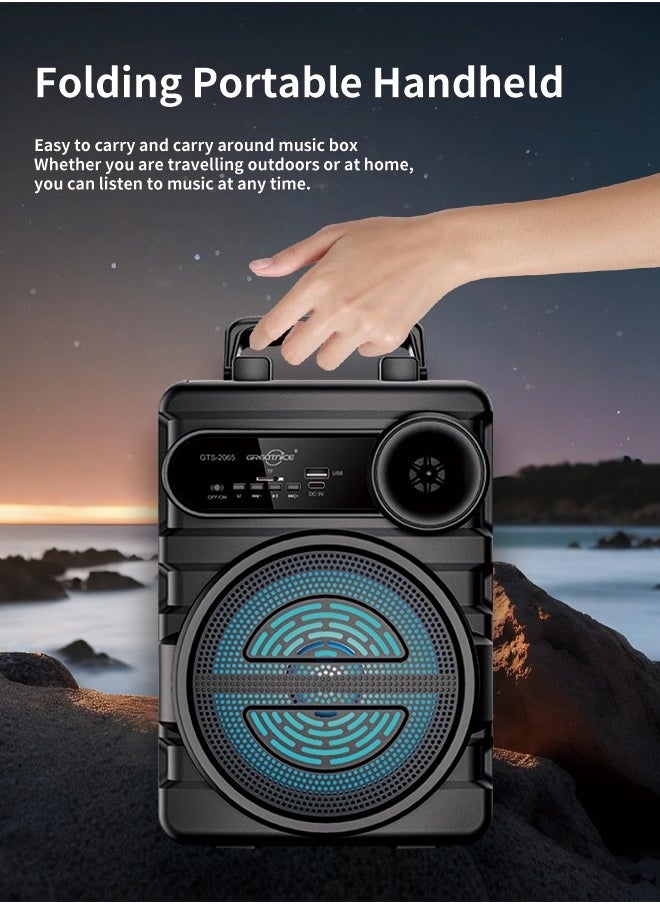 GREATNICE Portable Bluetooth Speaker, Wireless Speaker with Mic, Bass Speaker Support USB Charging/TF Card/FM Radio/RGB Light for Outdoor, Home, Beach, Travelling  - Image 4
