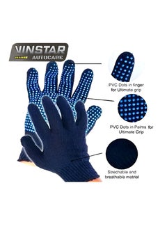 VINSTAR (Pack of 12 Pairs) Vinstar AutocareDotted Cotton Hand Gloves for Industrial and Indoor Use  - Image 3