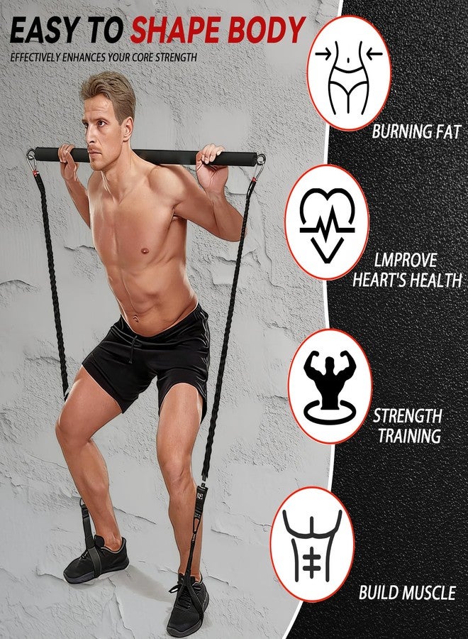 Estleys Resistance Band Bar, Adjustable from 27" to 41", Portable Pilates Bar, Resistance Training Straight Bar, Home Gym Fitness Workout Bar - Image 4