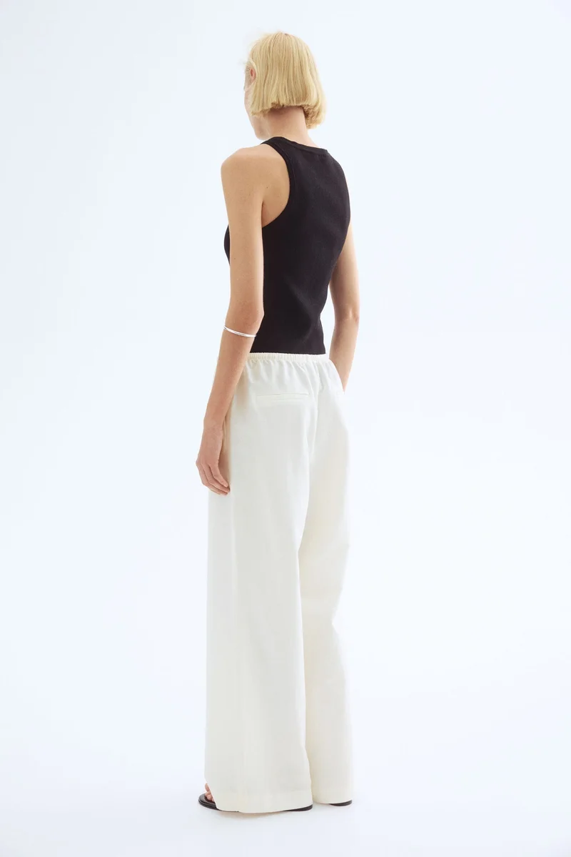 اتش اند ام Straight linen-blend trousers