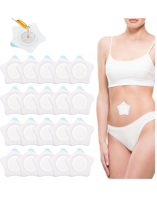 Generic 20Pcs Disposable Castor Oil Pack Wrap for Belly Button, self-adhesive belly button blank film anti-leakage point, high absorption castor oil digestion aid film, waterproof and oil-proof, white  - Image 1