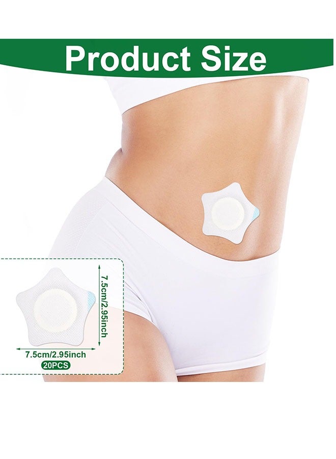 Generic 20Pcs Disposable Castor Oil Pack Wrap for Belly Button, self-adhesive belly button blank film anti-leakage point, high absorption castor oil digestion aid film, waterproof and oil-proof, white  - Image 2