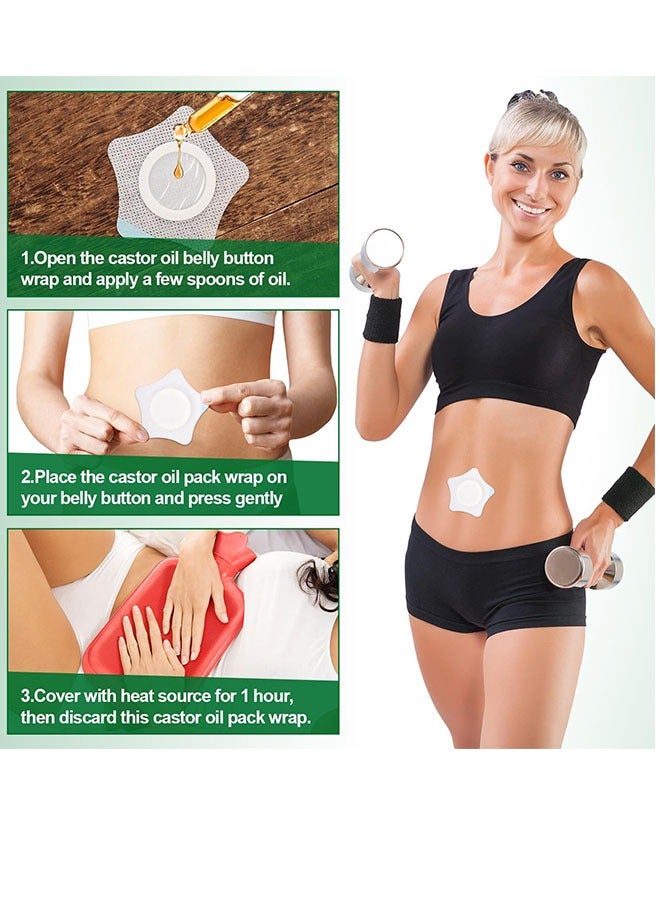 Generic 20Pcs Disposable Castor Oil Pack Wrap for Belly Button, self-adhesive belly button blank film anti-leakage point, high absorption castor oil digestion aid film, waterproof and oil-proof, white  - Image 5