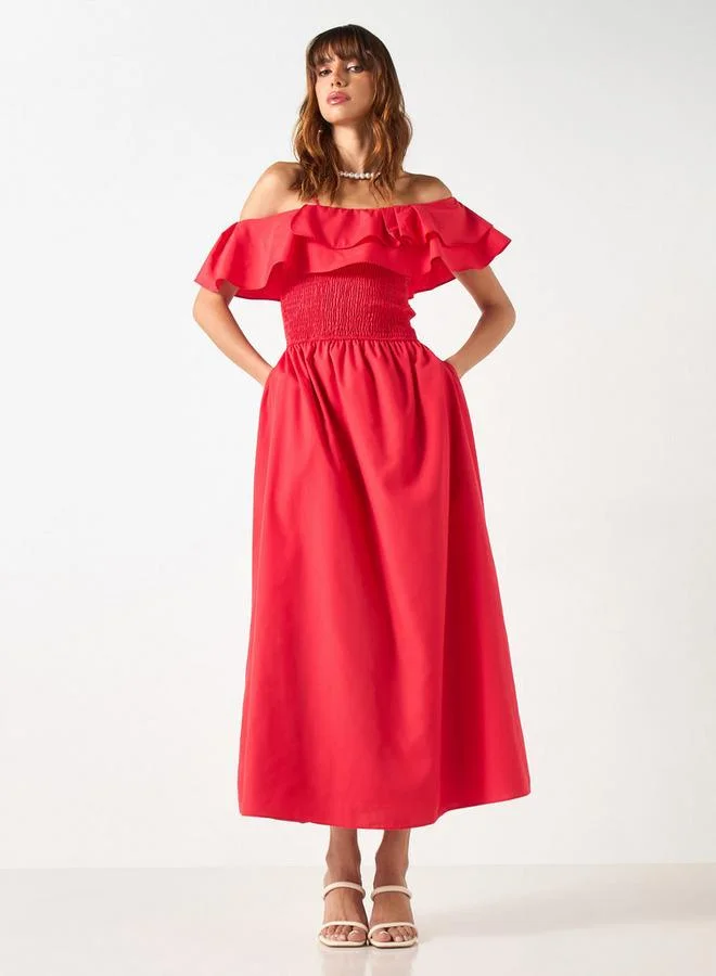 2Xtremz 2Xtremz Off Shoulder A-line Dress with Pockets