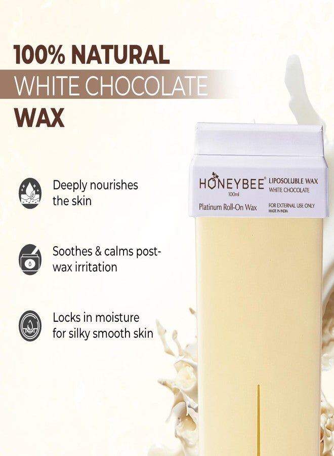 Honeybee White Chocolate Roll-On Liposoluble Wax Cartridge for Women | Creamy Sensitive Skin Wax for Full Body Hair Removal | Compatible with All Roll-On Wax Heaters (100ml) - Image 2