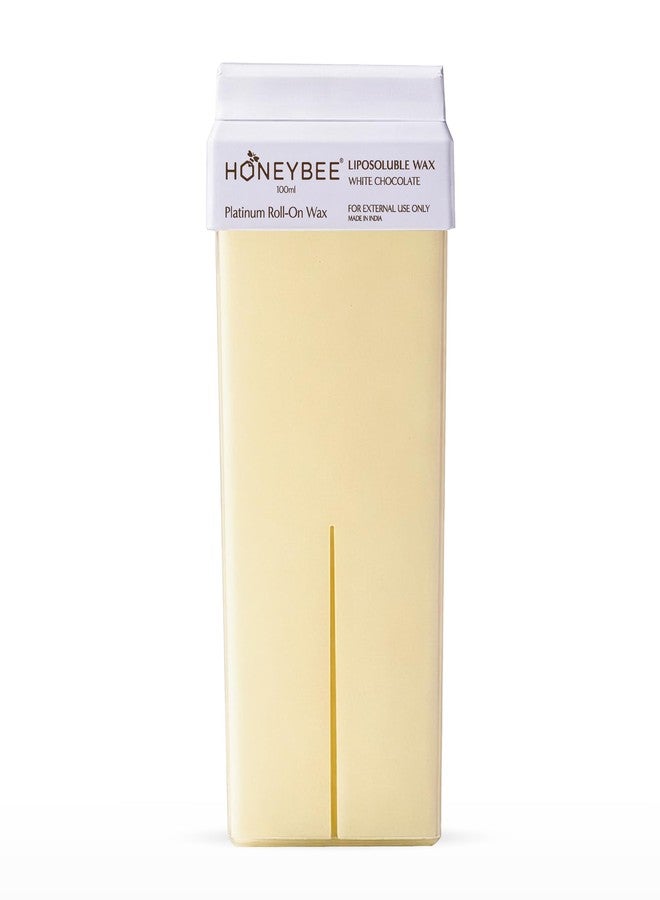 Honeybee White Chocolate Roll-On Liposoluble Wax Cartridge for Women | Creamy Sensitive Skin Wax for Full Body Hair Removal | Compatible with All Roll-On Wax Heaters (100ml) - Image 1