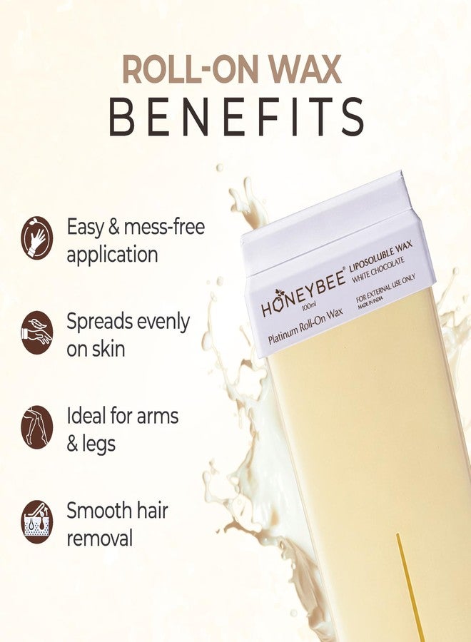 Honeybee White Chocolate Roll-On Liposoluble Wax Cartridge for Women | Creamy Sensitive Skin Wax for Full Body Hair Removal | Compatible with All Roll-On Wax Heaters (100ml) - Image 3