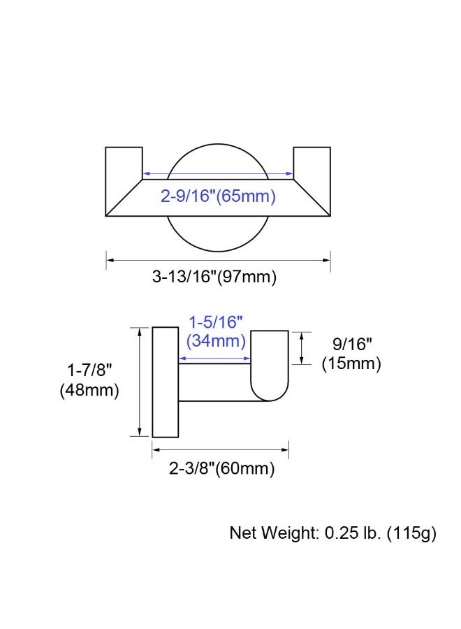 HOMESTAR Stainless Steel Double Towel Hook , Bathroom Creative Wall Mounted Hooks Over The Door Hanger , For Drilling Installation , Multi-Purpose Household Organization, SUS304 Stainless Steel Bath Towel Holder, Hand Towel Rack for Bathroom Wall, Silver - Image 2