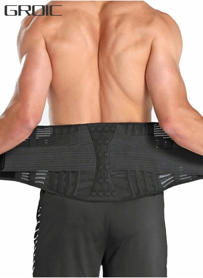 GROIC - Back Support for Lower Back Pain, Back Support Belt for Men and Women, Breathable Lower Back Support with Lumbar Pad, Lumbar Disc Relief for Lower Back Pain, Sciatica（L） - Image 1