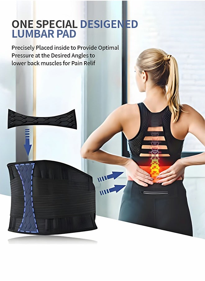 GROIC - Back Support for Lower Back Pain, Back Support Belt for Men and Women, Breathable Lower Back Support with Lumbar Pad, Lumbar Disc Relief for Lower Back Pain, Sciatica（L） - Image 1