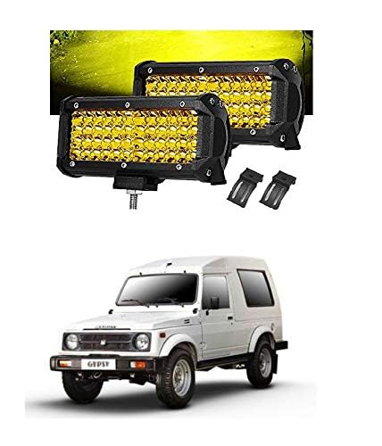 PRIKNIK Fog Light Led Bar Work Light Bar 7 Inch 40 LED 120 Watt Cree Four Row Driving Lamp 2 Pc (Colour Yellow) Compatible with M-aruti S-uzuki G-ypsy - Image 2