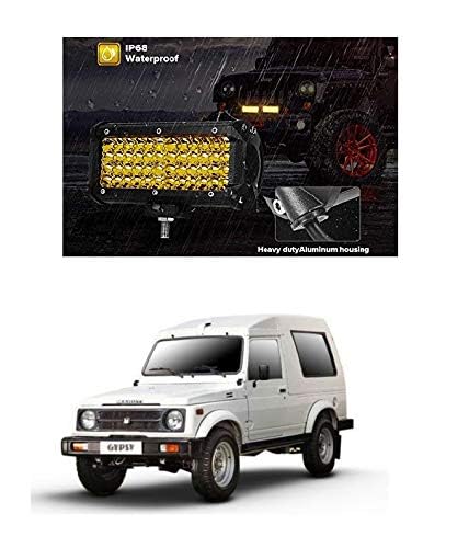 PRIKNIK Fog Light Led Bar Work Light Bar 7 Inch 40 LED 120 Watt Cree Four Row Driving Lamp 2 Pc (Colour Yellow) Compatible with M-aruti S-uzuki G-ypsy - Image 3