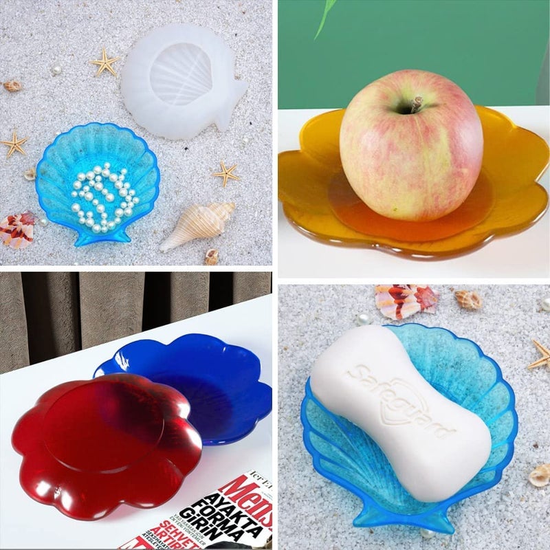 Snoogg SNOOGG ™Sea Shell Shape Tray Silicone Moulds Use for Resin Casting for Event, Resin Art, Wedding,Valentine,Anniversary Gift  - Image 3
