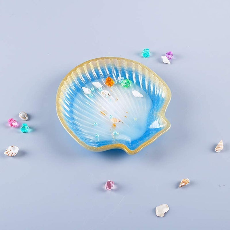 Snoogg SNOOGG ™Sea Shell Shape Tray Silicone Moulds Use for Resin Casting for Event, Resin Art, Wedding,Valentine,Anniversary Gift  - Image 2