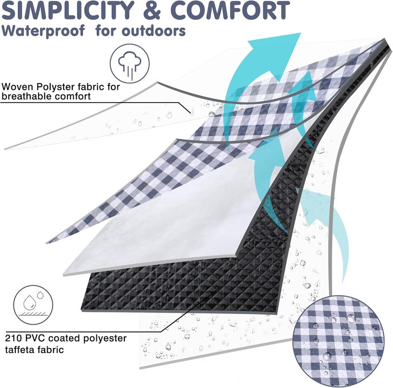 HX&OD Extra Large Waterproof Picnic Outdoor Blanket - 80''x80'' Gingham Mat for Beach, Camping, and Park - Image 5