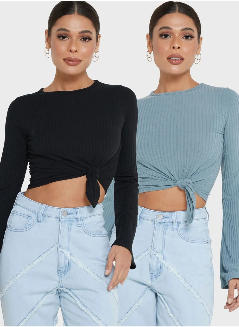 Missguided Crew Neck Cropped Top