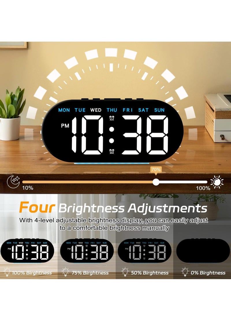 A 7.8-Inch Digital Wake-Up Watch Equipped With Led Lighting Around The X Kimus, Displaying The Day/Date/Temperature/12/24 Hours/Dual Alarms/Nap Function, Bedside Table For Use In Offices And Children's And Adult Bedrooms  - Image 3