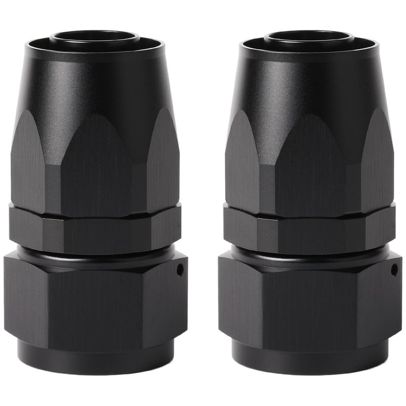 Podavelle 16AN Straight Hose End Fitting Swivel Aluminum Black 2PCS - Image 2
