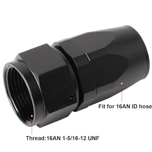 Podavelle 16AN Straight Hose End Fitting Swivel Aluminum Black 2PCS - Image 3