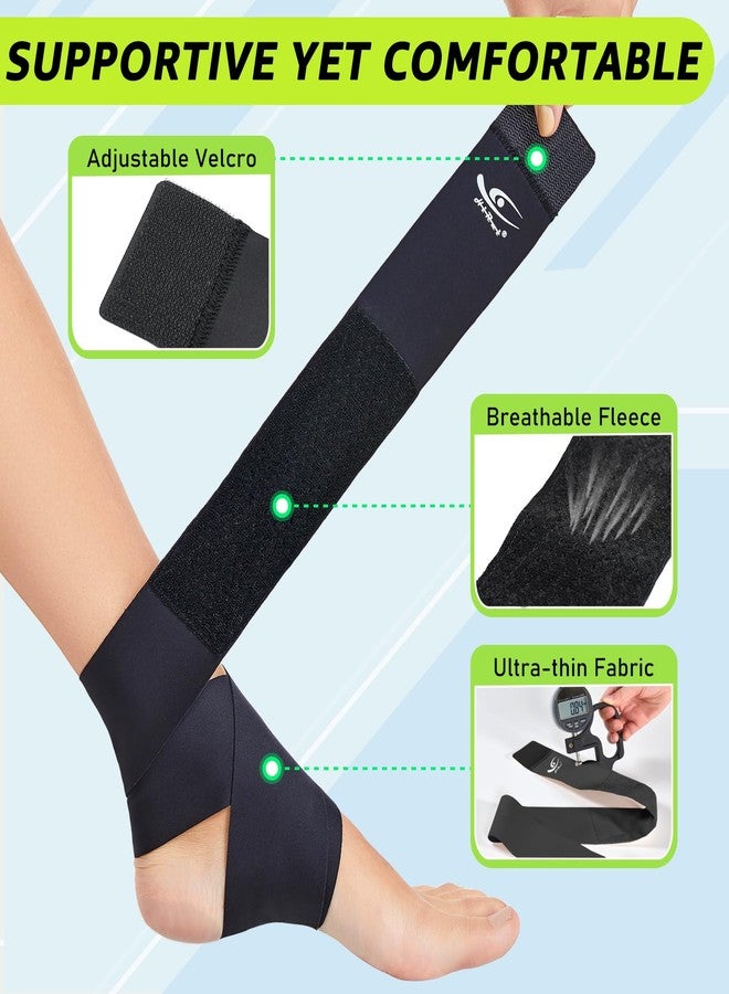 HiRui Ultrathin High-Elastic Ankle Wraps Ankle Brace for Men Women Kids, Adjustable Ankle Straps for Running, Football, Basketball, Sprains, Arthritis, Plantar Fasciitis (Black, Medium (Pack of 1)) - Image 3