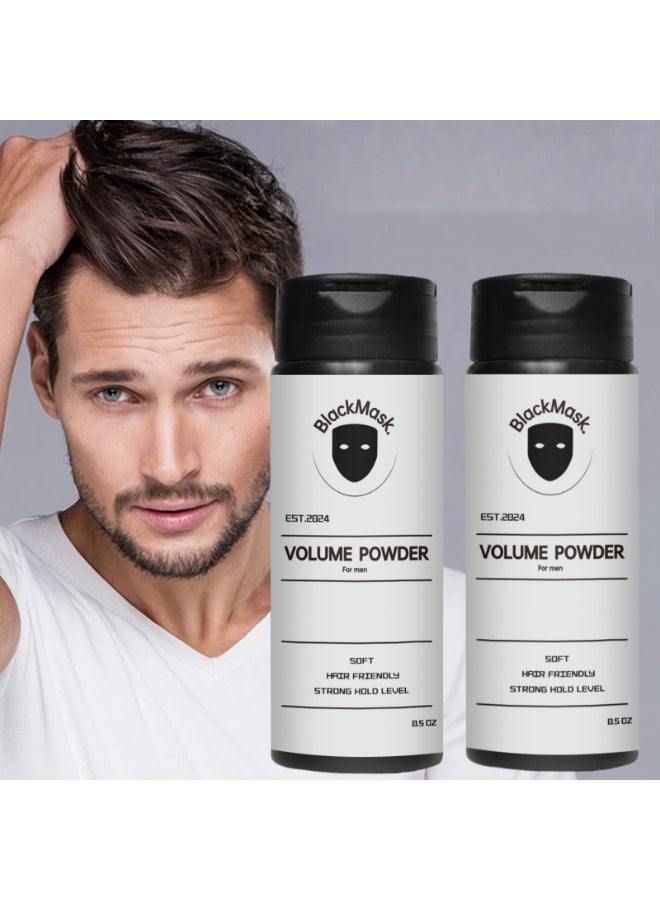 Black Mask 2-PACKS Texturizing Powder for Men, Easy to Apply, Instantly Adds Texture and Volume, All Natural Ingredients, Strong Hold Hair Powder for Men 0.5oz*2 - Image 1