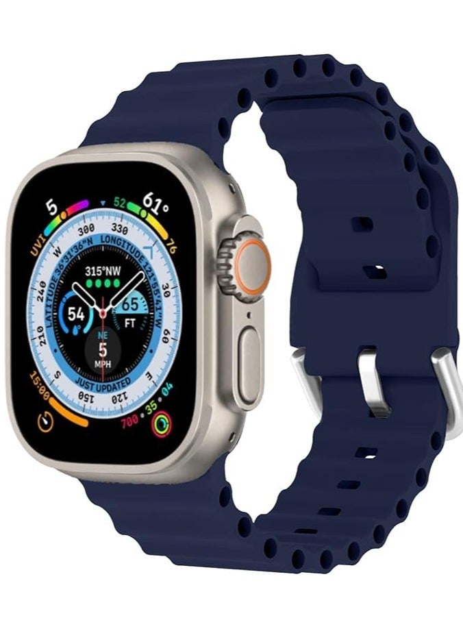 "Ocean Band for Apple Watch – Adjustable Soft Silicone Sport Strap, Fits 49mm to 38mm for Series Ultra, 8, 7, SE, 6, 5, 4, 3, 2, 1"
